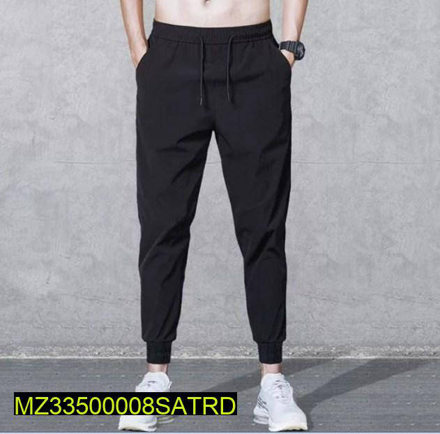 Men Slim Fit Cotton Jersey Trouser Black Summer Wear
