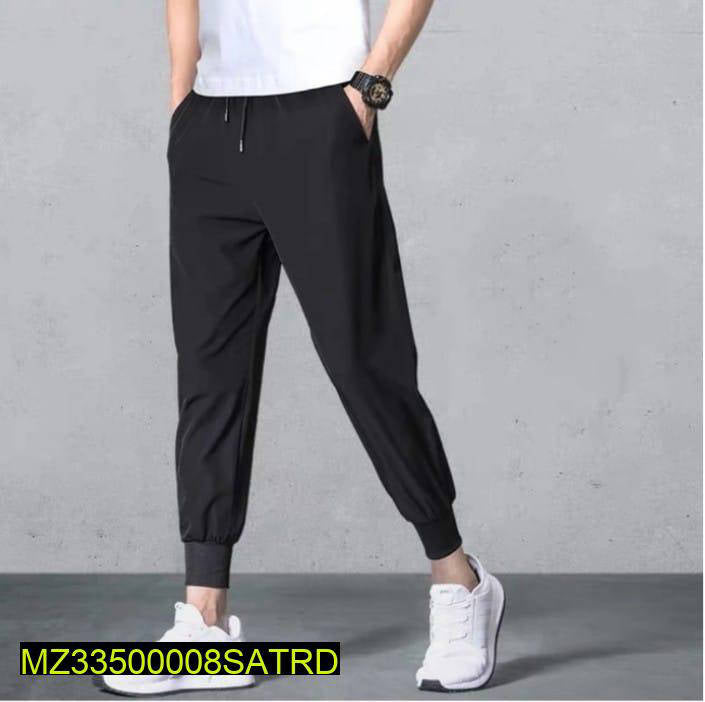 Men Slim Fit Cotton Jersey Trouser Black Summer Wear