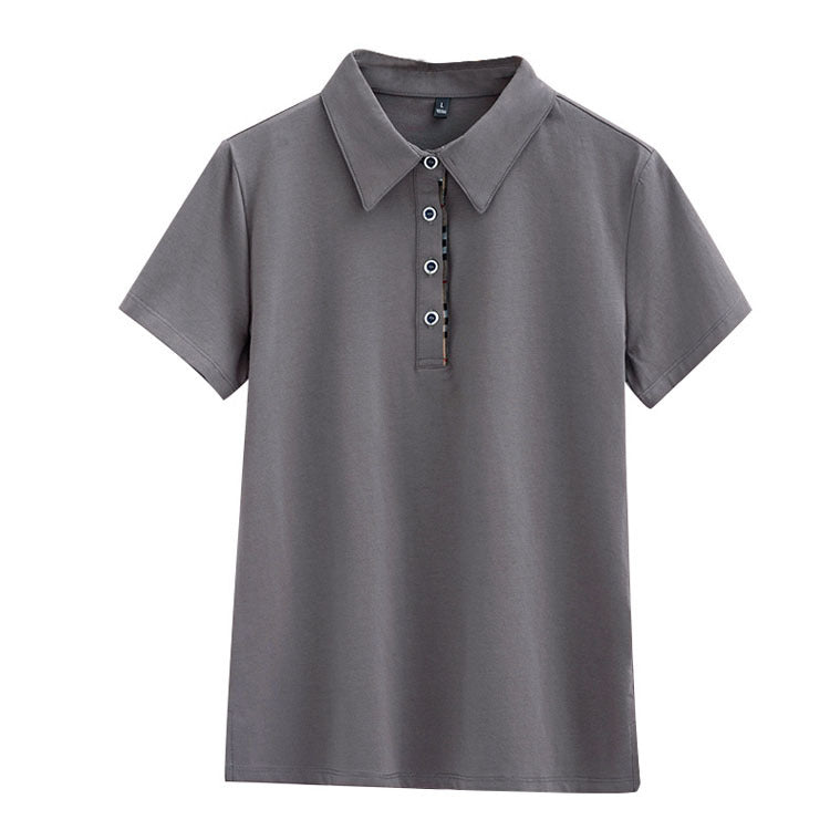 Women's Solid Color Slim Fit Polo Shirt Summer Casual Wear