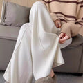 Women Knitted Wide-Leg Pants Creamy White Winter Casual