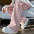 Women High Waist Pink Loose Sports Pants Autumn 2024