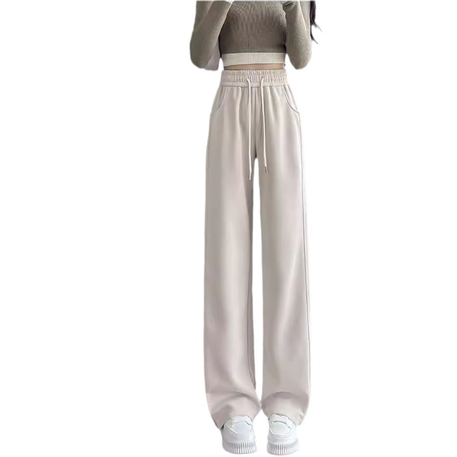 Women High Waist Pink Loose Sports Pants Autumn 2024