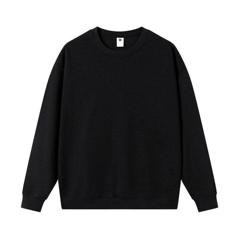 White Loose Fit Round Neck Sweatshirt Women Cotton Autumn