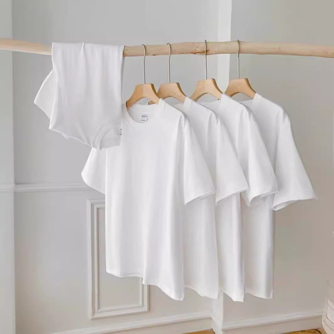 Loose Fit Cotton T-Shirt White Summer