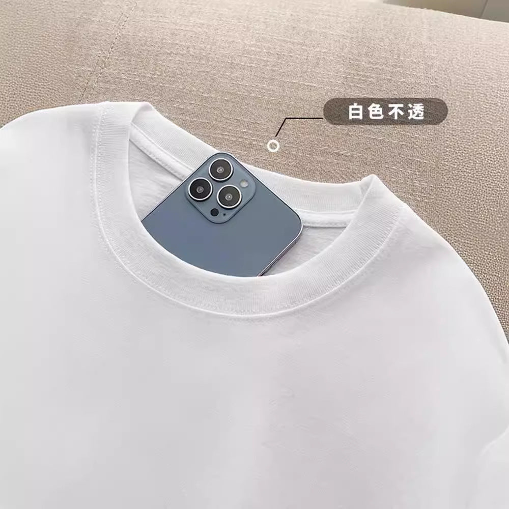 Loose Fit Cotton T-Shirt White Summer