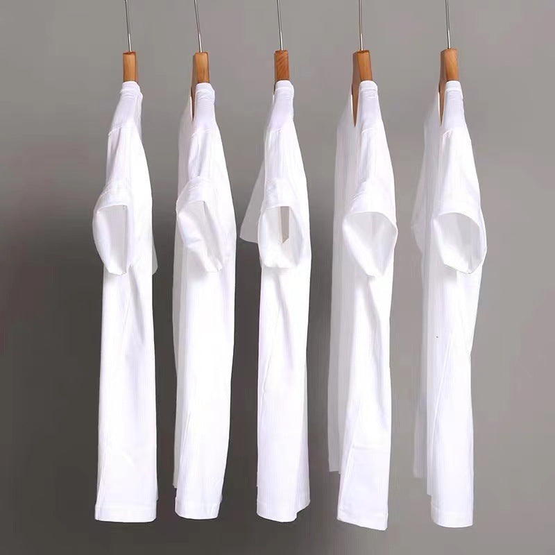 Loose Fit Cotton T-Shirt White Summer