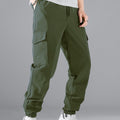 Men Olive Cargo Pants Multi Pocket Casual Fit