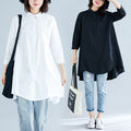 Loose Fitting Shirt Dress for Women Black White Pakistan