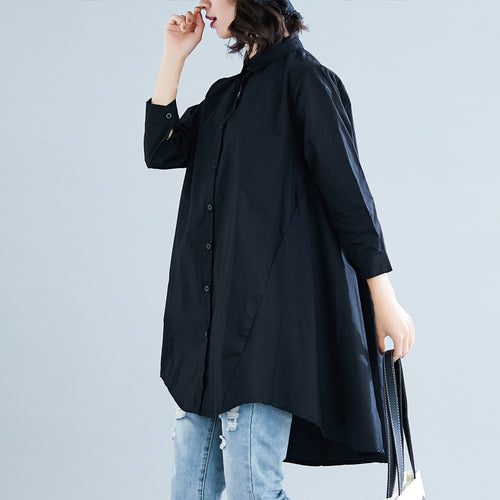 Loose Fitting Shirt Dress for Women Black White Pakistan