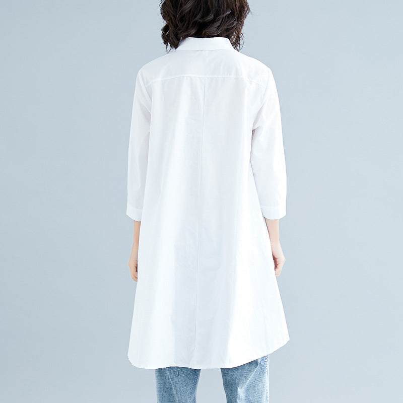 Loose Fitting Shirt Dress for Women Black White Pakistan